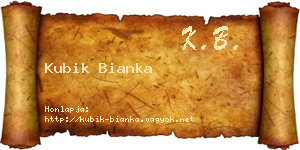 Kubik Bianka névjegykártya